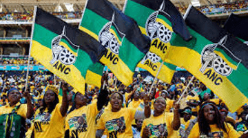 ANC crowd with banners