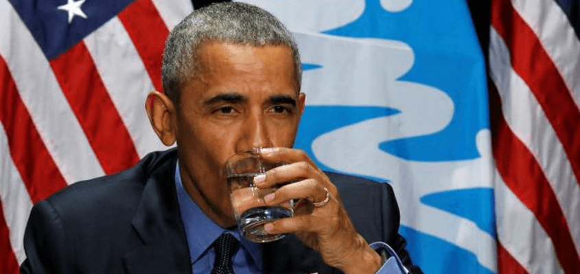 Obama chugs Flint water