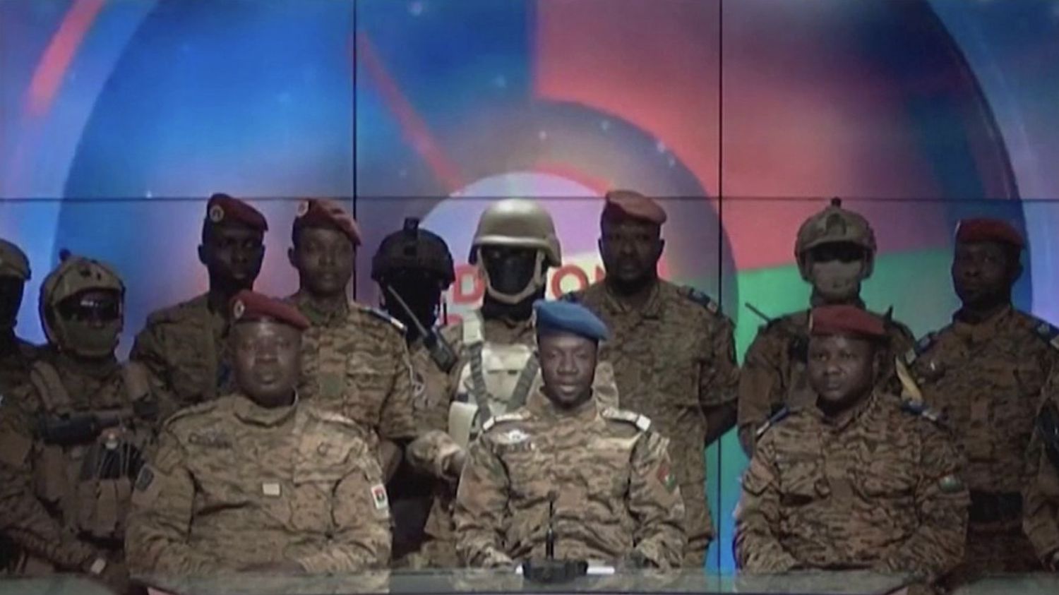 Burkina Faso soldiers announce take over of government, January 24, 2022. Image from Blaze Trends.