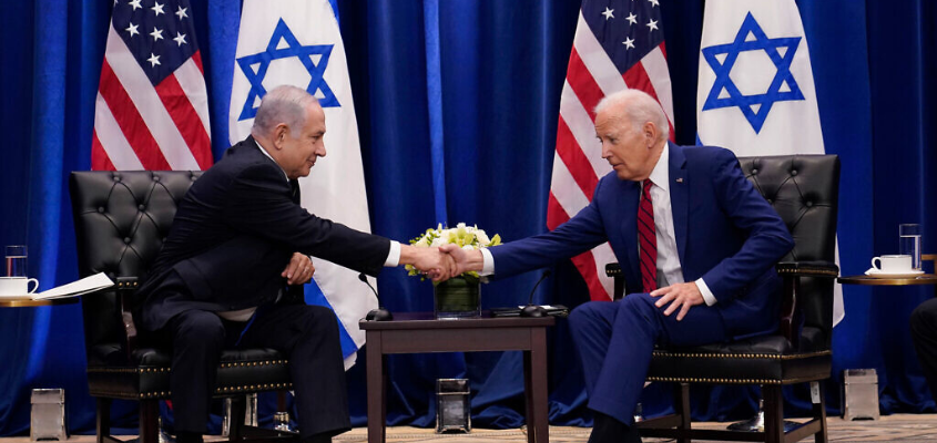 US President Joe Biden meets with Prime Minister Benjamin Netanyahu in New York, September 20, 2023. 