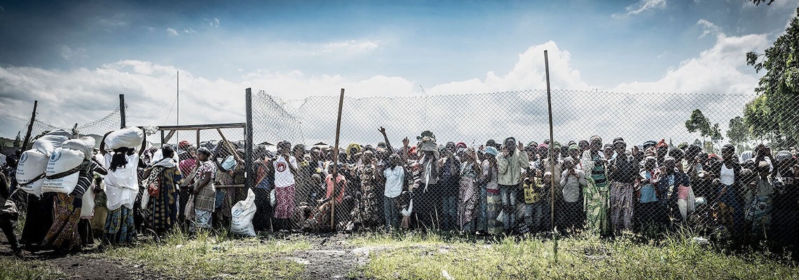 Congolese people in refugee camp