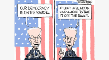 Democracy political cartoon