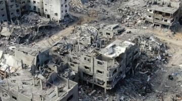 Area in Gaza after bombing